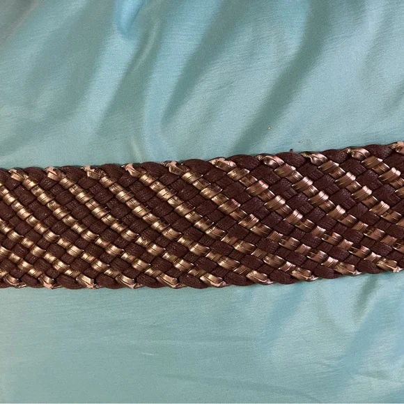 Vintage Elegant Metallic Brown Braided Women's Belt - Picture 4 of 10